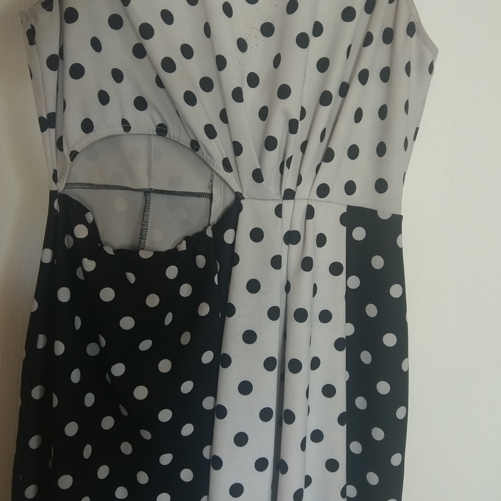 Venus Black and White Polka Dot Jumpsuit